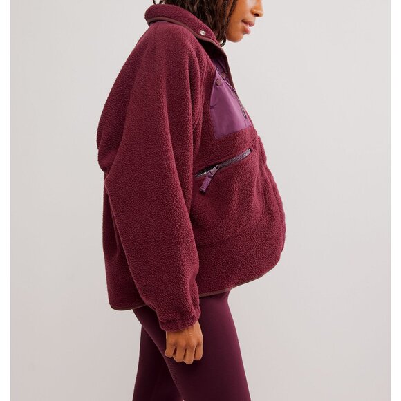 copy 🎉LAST CHANCE🎉 FP MOVEMENT Hatch Hit The Slopes Fleece Jacket /Deep Maroon - Picture 3 of 7